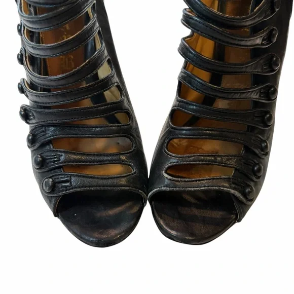 L.A.M.B Genuine Leather Stilettos Strappy caged heel bootie size 8 - Picture 6 of 9